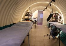 Wybudowano pierwszy podziemny szpital dla ukraińskiej armii szpital podziemny, polowy Metinvest zbudowany dla armii ukraińskiej